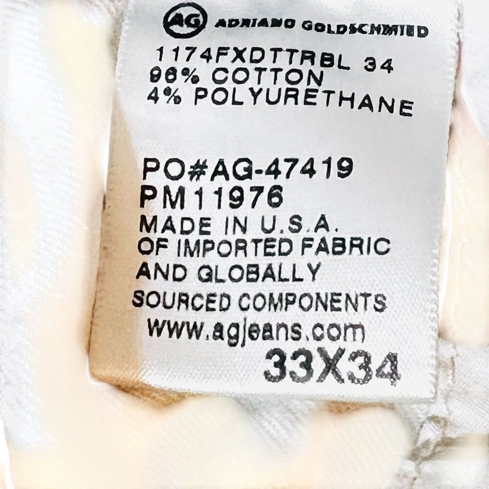 AG Adriano Goldschmied Blue Denim Jeans 33x34 The Graduate Tailored Leg - Picture 14 of 15